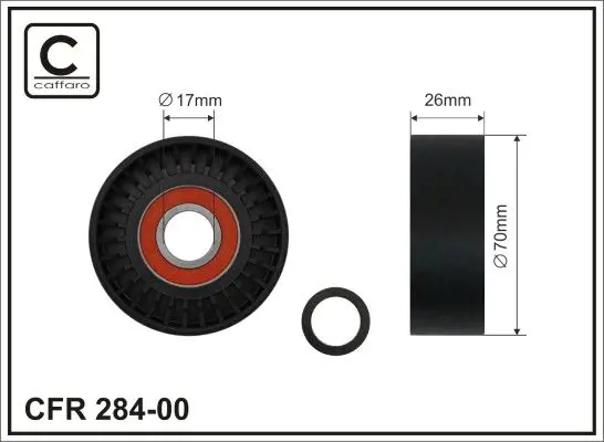 Ролик натяжителя поликлинового ремня CAFFARO 284-00