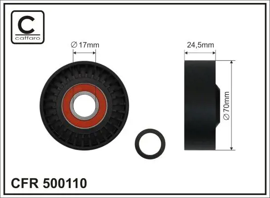 Ролик натяжителя поликлинового ремня CAFFARO 500110