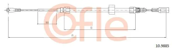 Трос стояночного тормоза COFLE 10.9885