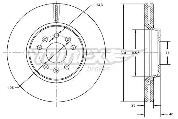 Тормозной диск TOMEX Brakes TX 72-63