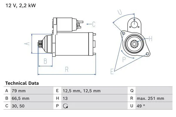 Стартер BOSCH 0 986 026 340