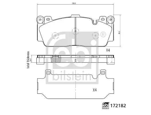 Тормозные колодки передние FEBI BILSTEIN 172182