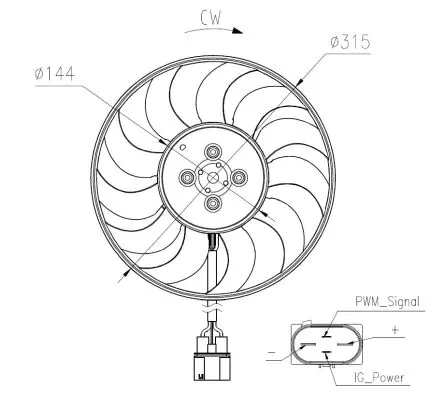 Вентилятор радиатора 400W NRF 47970