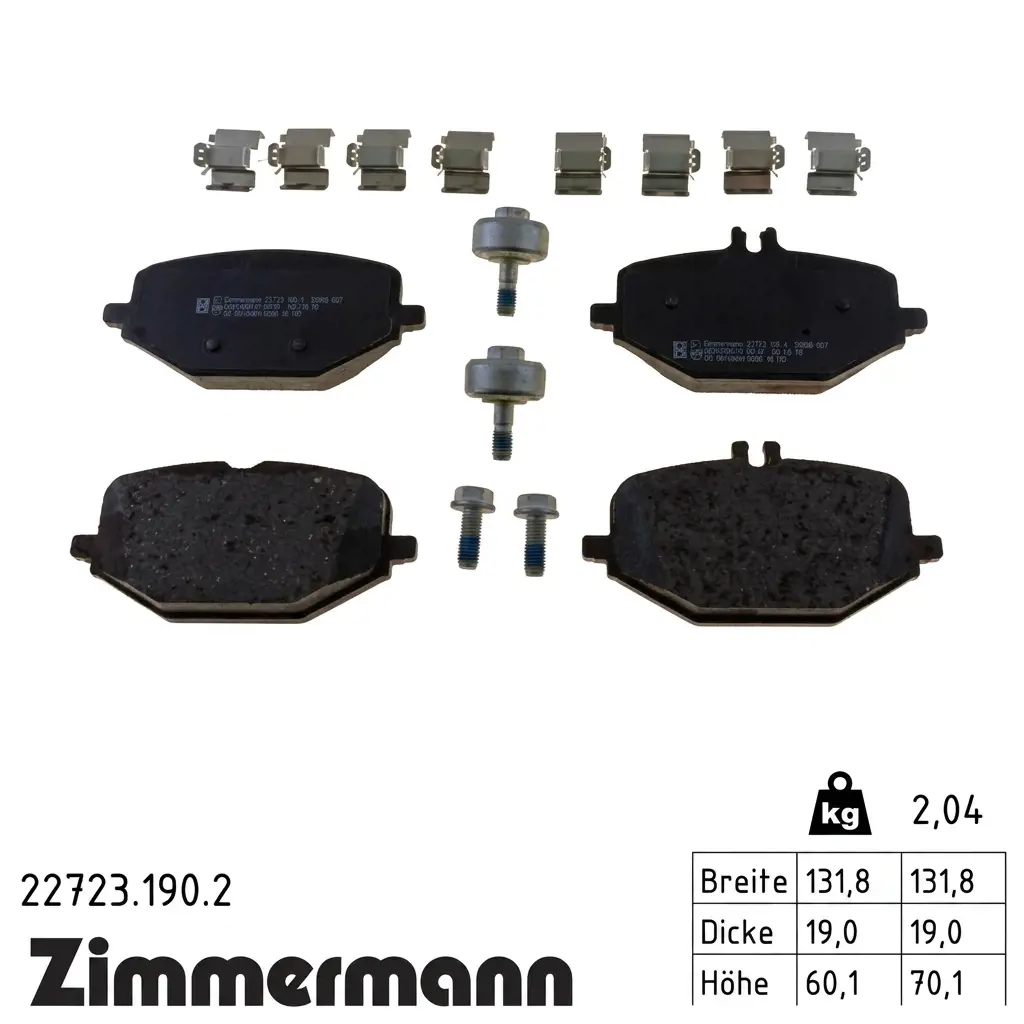 Тормозные колодки задние ZIMMERMANN 22723.190.2