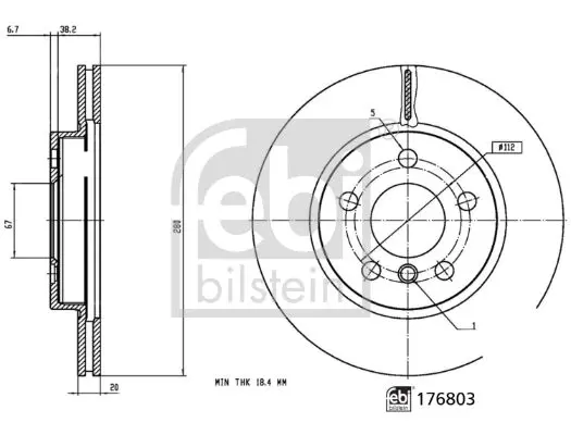 Тормозной диск FEBI BILSTEIN 176803