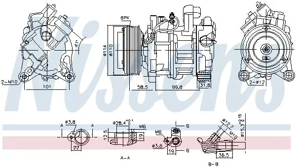 Компрессор кондиционера NISSENS 890746