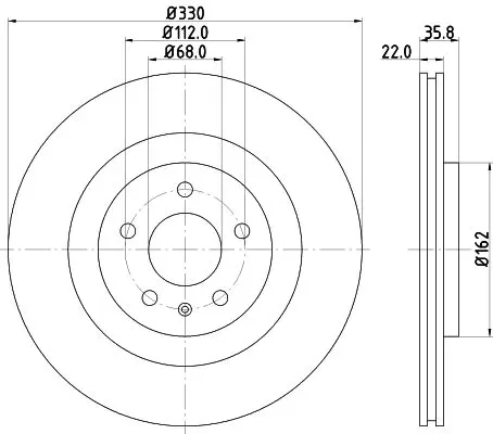 Тормозной диск задний HELLA 8DD 355 118-021