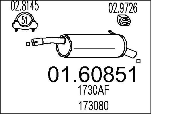 Глушитель задний MTS 01.60851