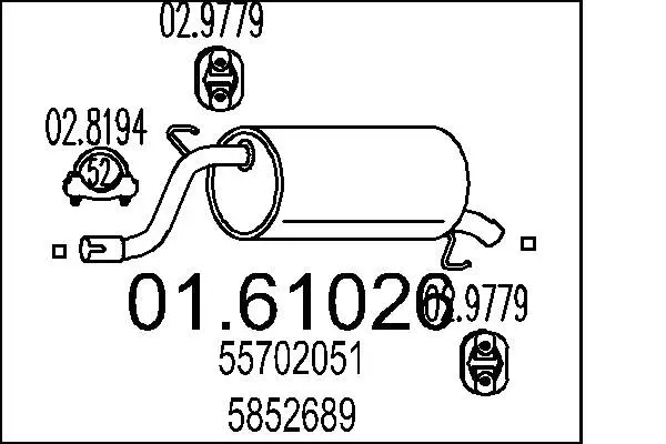 Глушитель задний MTS 01.61026