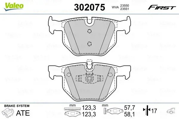 Тормозные колодки задние VALEO 302075