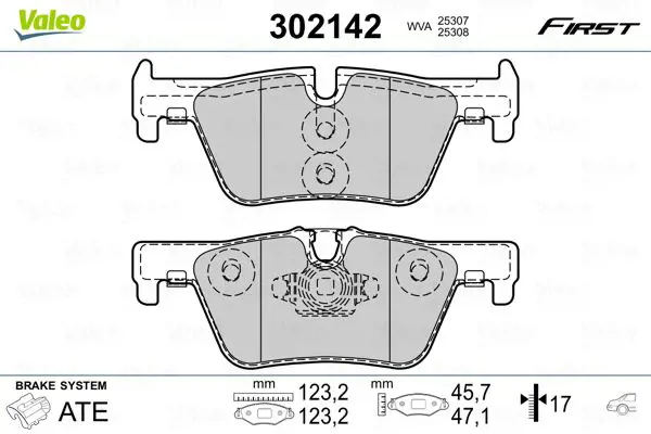 Тормозные колодки задние VALEO 302142