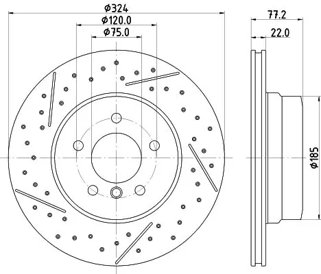 Тормозной диск задний HELLA 8DD 355 130-011