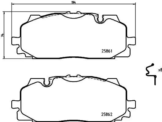 Тормозные колодки передние HELLA 8DB 355 021-641