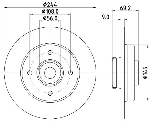 Тормозной диск задний HELLA 8DD 355 132-161