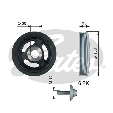 Шкив GATES TVD1061A