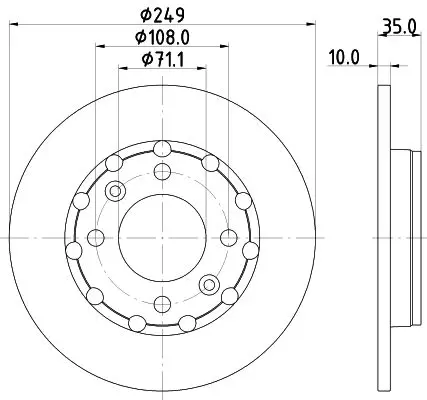 Тормозной диск задний HELLA 8DD 355 133-571