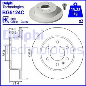 Тормозной диск задний DELPHI BG5124C