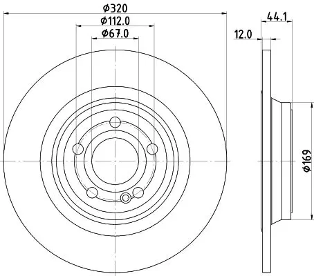 Тормозной диск задний HELLA 8DD 355 133-451