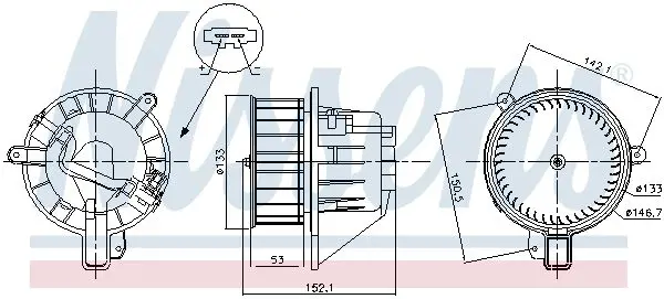 Вентилятор отопителя NISSENS 87546
