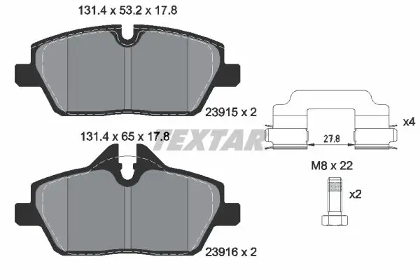 Тормозные колодки передние TEXTAR 2391503