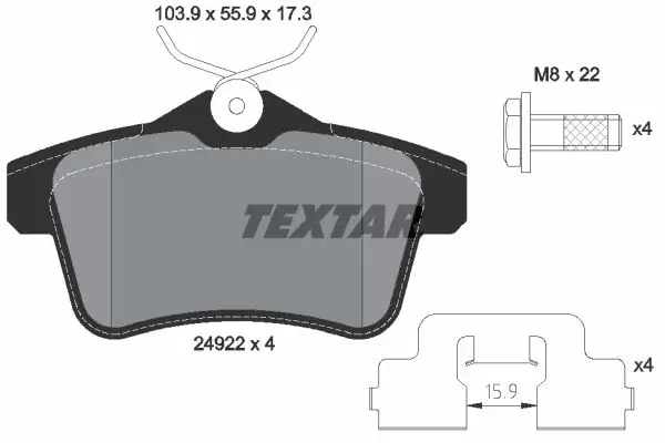 Тормозные колодки задние TEXTAR 2492201