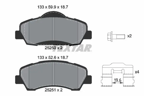Тормозные колодки передние TEXTAR 2525001