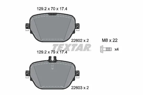 Тормозные колодки задние TEXTAR 2260201