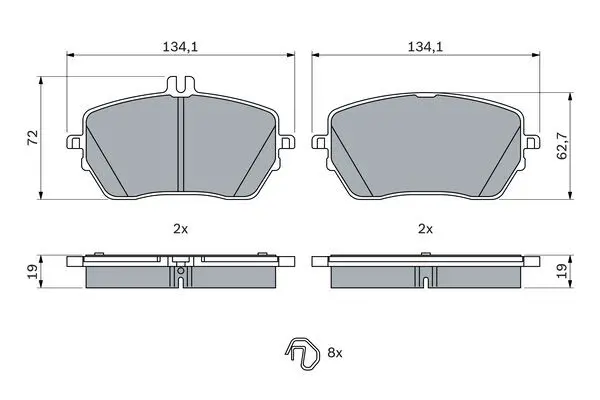 Тормозные колодки передние BOSCH 0 986 424 887