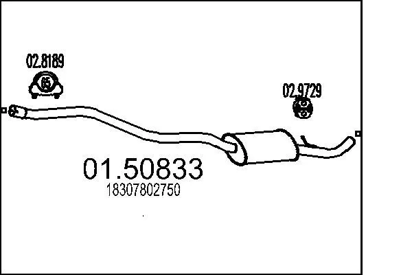 Глушитель средний MTS 01.50833