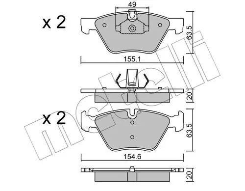 Тормозные колодки передние METELLI 22-0557-0