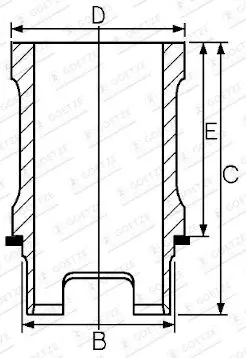 Гильза цилиндра GOETZE ENGINE 14-030350-00