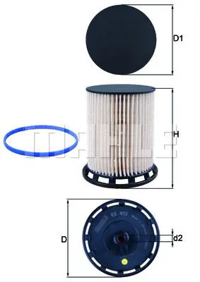 Топливный фильтр MAHLE KX 493D