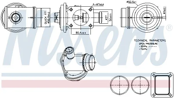 Клапан EGR NISSENS 98363