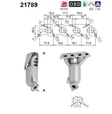 Катализатор Euro 5 Euro 6 AS 21789