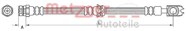 Тормозной шланг эластичный левый передний METZGER 4110881