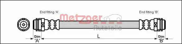Тормозной шланг гибкий METZGER 4114798