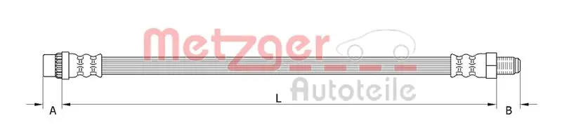 Тормозной шланг эластичный левый передний METZGER 4110933
