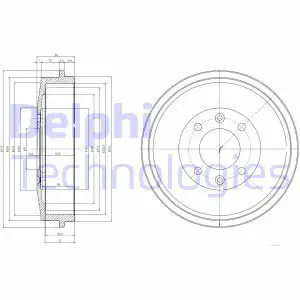Тормозной барабан задний DELPHI BF169