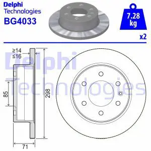 Тормозной диск задний DELPHI BG4033