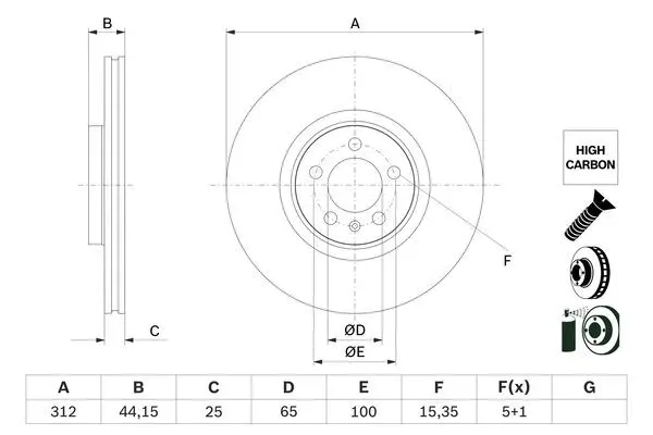 Тормозной диск BOSCH 0 986 479 H30