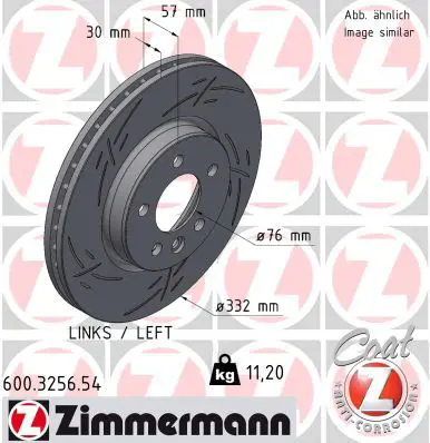 Тормозной диск ZIMMERMANN 600.3256.54