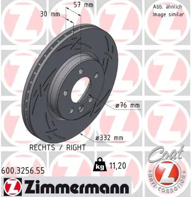 Тормозной диск ZIMMERMANN 600.3256.55