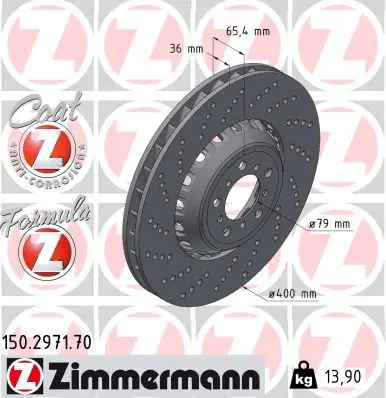 Тормозной диск ZIMMERMANN 150.2971.70