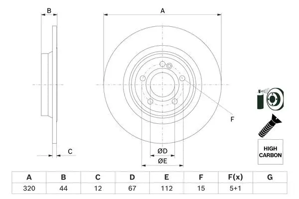 Тормозной диск BOSCH 0 986 479 F13