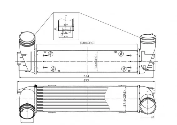 Радиатор интеркулера HART 618 785