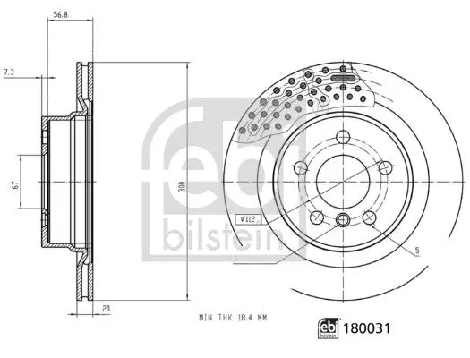 Тормозной диск FEBI BILSTEIN 180031