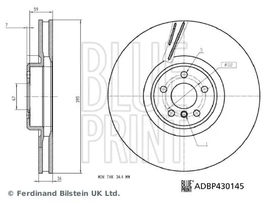 Тормозной диск BLUE PRINT ADBP430145