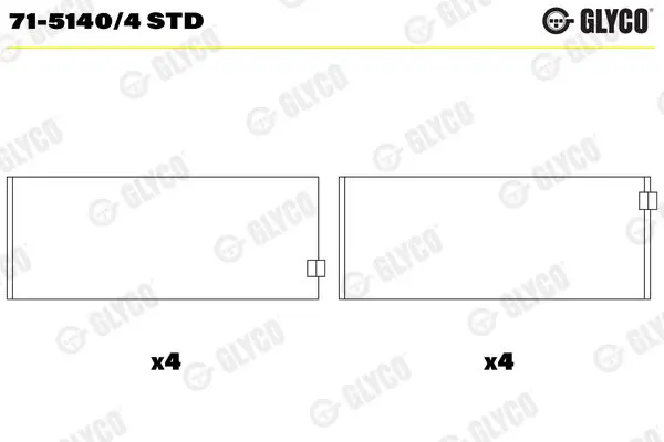 Шатунный подшипник GLYCO 71-5140/4 STD
