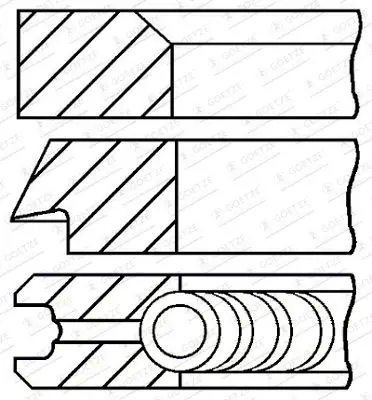 Комплект поршневых колец GOETZE ENGINE 08-427705-00