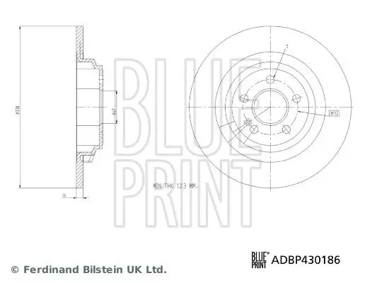 Тормозной диск BLUE PRINT ADBP430186
